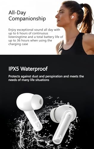 MISSOKIE Wireless Earbuds Bluetooth V5.3 2025 Headphones 36H Playback Deep Bass Stereo Ear Buds with LED Power Display Cha...