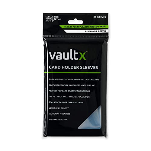 Vault X Trading Card Holder Sleeves, Team Bags for Rigid Toploaders and Semi Rigid Card Holders, Soft, High Clarity, Colle...