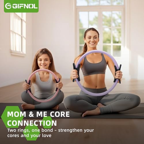 GIFNOL Pilates Ring and Ball Set with Resistance Bands - Pilates Equipment for Home Workout - 14'' & 12'' Pilates Rings, 2...