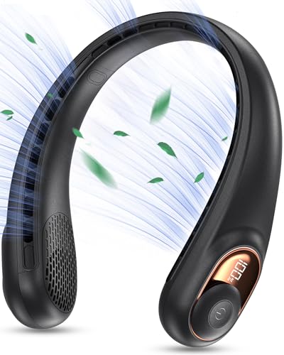 KIDEE Neck Fan, Portable Bladeless Neck Fans, Upgrade 360° Airflow, Super Quiet, 3 Speeds, 4000mAh Personal Wearable Neck ...