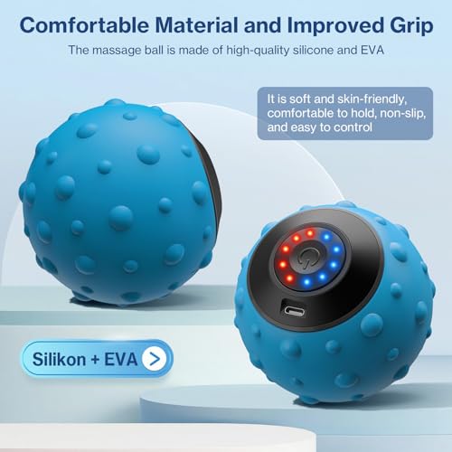 Wolady Upgraded Vibrating Massage Ball with 5-Speed, LED Display, Rechargeable Massage Vibrating Ball for Relieving Muscle...