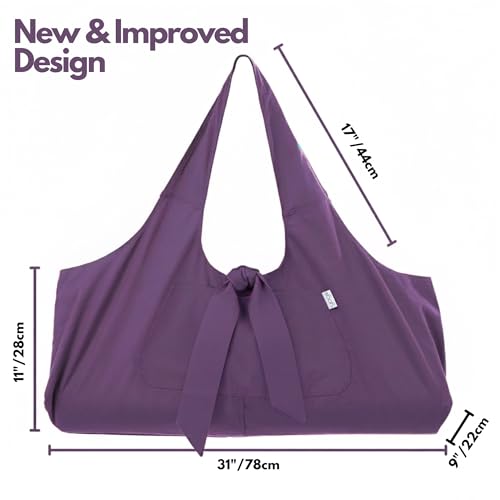 Yogiii Yoga Mat Bag | The ORIGINAL YogiiiTotePRO | Large Yoga Mat Bag or Yoga Mat Carrier with Side Pocket | Yoga Bag Fits...
