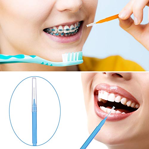 Patelai 100 Pieces Braces Brush for Cleaner Interdental Brush Toothpick Dental Tooth Flossing Head Oral Dental Hygiene Flo...
