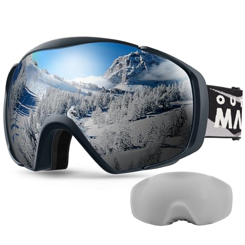 OutdoorMaster Ski Goggles with Cover Snowboard Snow Goggles OTG Anti-Fog