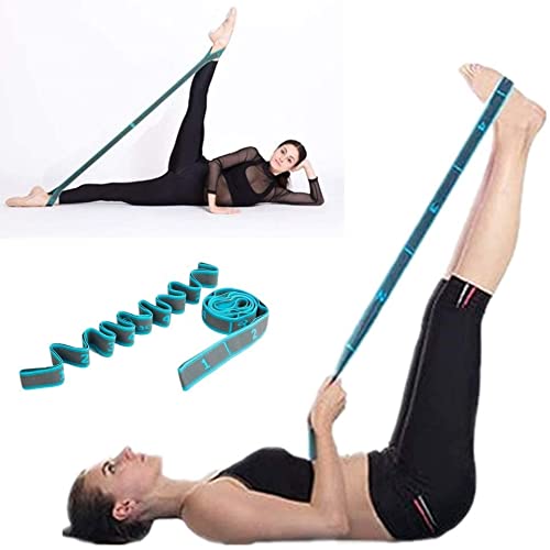 Stretch Bands for Exercise - Elastic Yoga Stretching Strap for Flexibility and Stretching with 9 Loops, Pilates, Fitness, ...