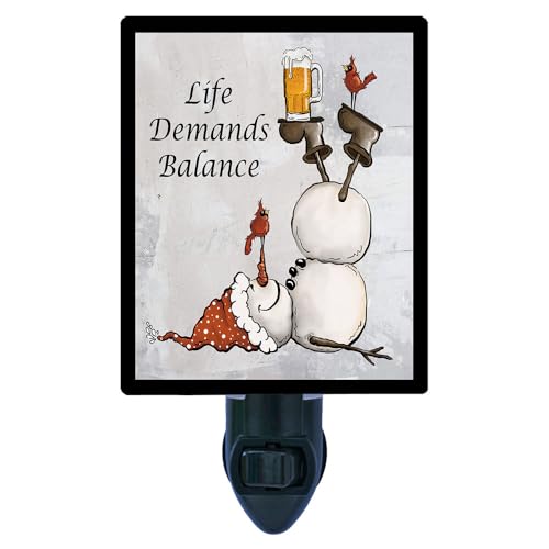 LED Night Light, Life Demands Balance, Snowman, Beer