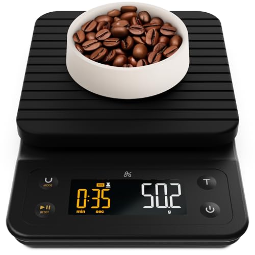Greater Goods Coffee Scale with Timer – 0.1g Precision Digital Coffee & Espresso Scale for Pour-Over, Coffee Bean Weighin...