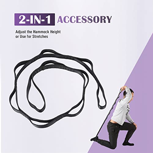 ZELUS Aerial Yoga Swing Sling Strong Yoga Hammock Kit Set Trapeze Inversion Equipment Include 2 Extensions Straps and Ceil...