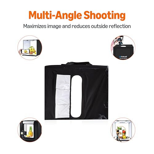Amazon Basics Light Box Photography, 25 x 30 x 25 Inches Large Portable Foldable Photo Studio Box with LED Light, 1 Piece,...