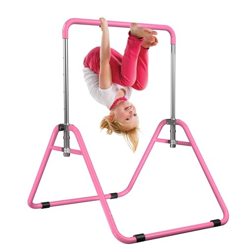 WATBKHE Kids Gymnastics Bar Gymnastic Equipment for Home Adjustable Height Gymnastic Training Bar Gymnastic Stuff for 3-7 ...