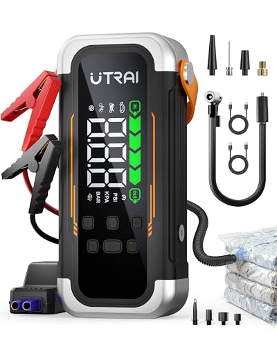 UTRAI Jump Starter with Air Compressor, 6000A Battery Jumper Starter Portable (All Gas & 10.0L Diesel) with 150PSI Tire In...
