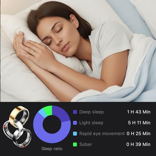 VAMOTRA Smart Ring for Women & Men, Fitness Tracker Ring with Heart Rate Monitor, HRV, Sleep Tracking, No Subscription Fe...
