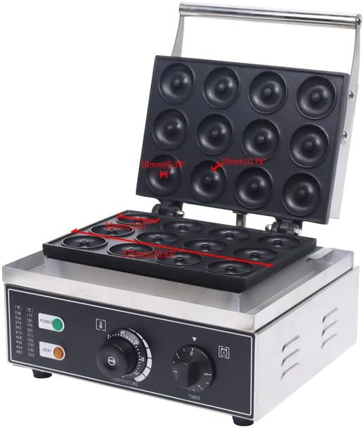 110V Commercial Donut Maker Machine, Electric Stainless Steel Doughnut Maker Double-Sided Heating