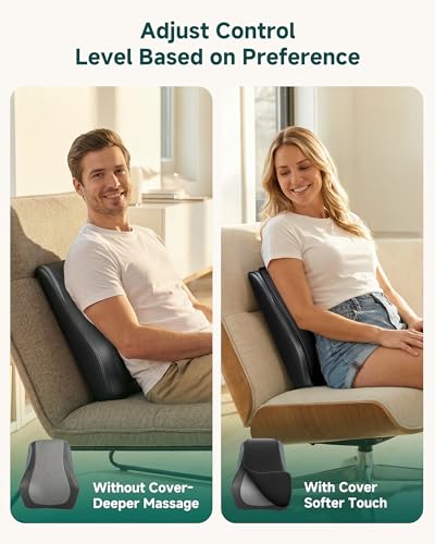 Snailax Shiatsu Back Massager for Back Pain Deep Tissue, Lower Back Neck Massager with Heat, 3D Kneading Back Massager for...