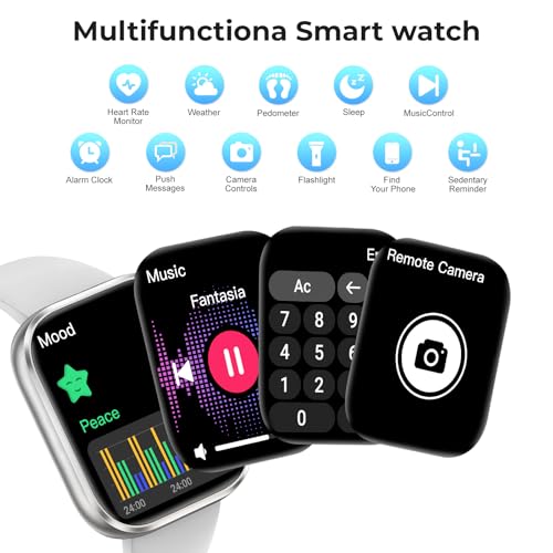 Smart Watch for Men Women, 1.83" HD Touchscreen Fitness Watch with Bluetooth Call & Message Notifications, 110+ Sport Mode...