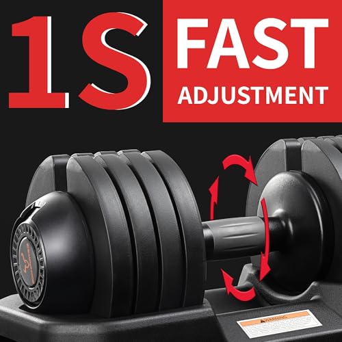 BOCHPOWER Adjustable Dumbbells Set of 2,Free Weights Dumbbells Set,52 lbs pair for Men/Women Gym Equipment for Home Streng...