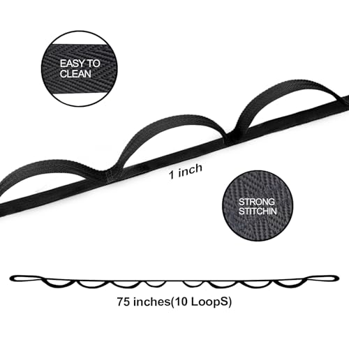 A AZURELIFE Premium Durable Stretch Straps with Loops, Stretching Strap for Physical Therapy, Multi-Loop Yoga Strap Fitnes...