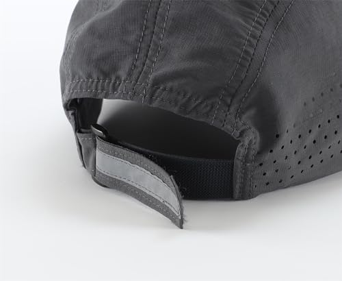 Connectyle Men's Breathable Run Hat Quick Dry Reflective Sport Cap Adjustable Lightweight Baseball Hat Unstructured Design