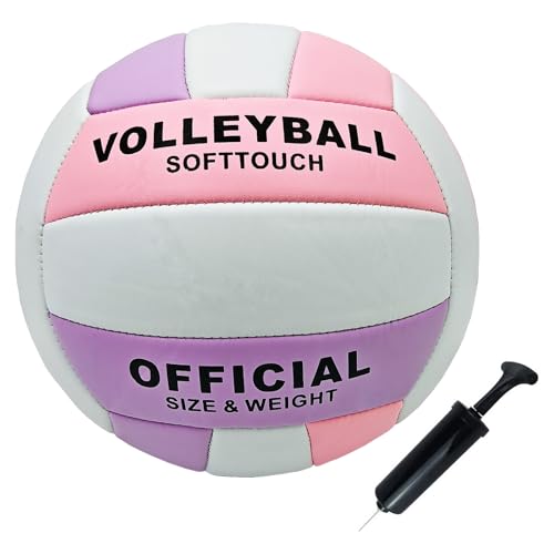 ABAJI Volleyball Official Size Soft Surface Training Practice Indoor Outdoor Gift for Kids Come with Pump Needle