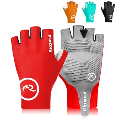 Rioomui Cycling Gloves,Anti-Slip 5mm Padded Biking Gloves for Men Women Shock-Absorbing Summer Breathable for Road Bicycle...