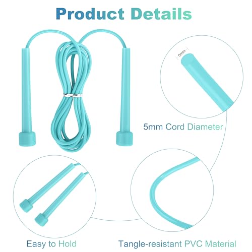 Aodaer PVC Skipping Rope Adjustable Jump Rope for Kids Multicolor Jump Rope Bulk with Plastic Handles Lightweight for Outd...