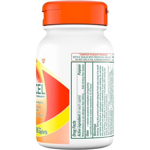 Citrucel Methylcellulose Fiber Caplets for Occasional Constipation Relief, Orange Flavor - 1 Count