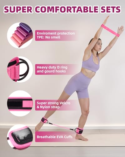 Resistance Bands Set – Resistance Band and Adjustable Ankle Exercise Bands with Cuffs Great Equipment for Training