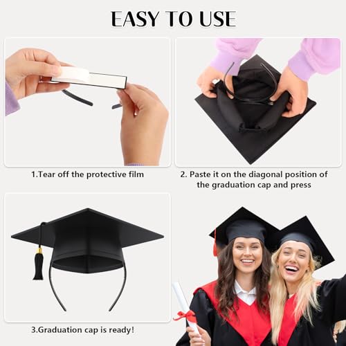 Phoncoo 2 Pack Graduation Cap Headband, Upgrade Grad Cap Headband Insert - Secures Your Graduation Caps and Keeps Hairstyle