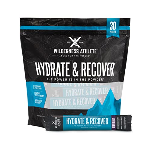 Wilderness Athlete - Hydrate & Recover | Liquid Hydration Packets Electrolyte Drink Mix - Recover Faster with Bcaas - 30 S...