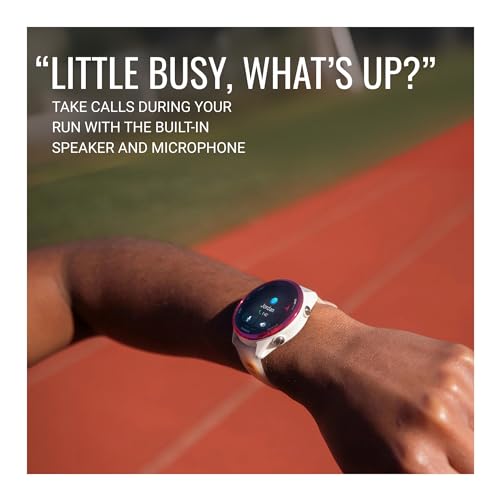 Garmin Forerunner 570 42mm GPS Running Smartwatch (Cloud Blue/Whitestone Band) Bundle with Stand, Charging Cable and Car C...