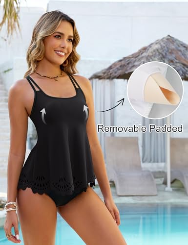 Blooming Jelly Tummy Control Tankini Swimsuits for Women Two Piece Bathing Suit Modest Cut Out Beach Swim Suit 2025