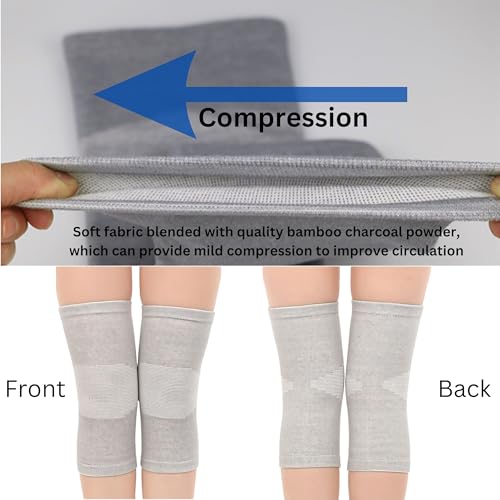 Wonder Care 2-Pack Bamboo Knee Compression Sleeve for Men and Women, Compression Knee Sleeve for Running, Volleyball, Gym ...