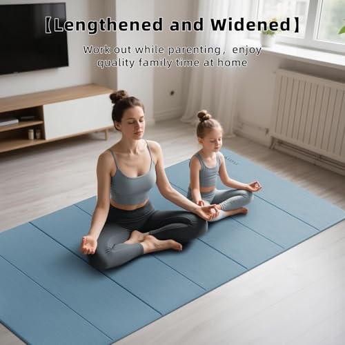 PAIDU Foldable Yoga Mat thick- 2/5" (10MM) TPE Non-Slip Design, Quick Fold，Easy Storage, 75x40 Extra Long/Wide for Indoor ...