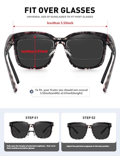 MEETSUN Oversized Fit Over Glasses Sunglasses for Women Trendy Large Square Polarized Sun Glasses for Driving
