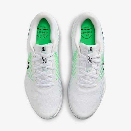 Nike Men's Run Defy Road Running Shoes, White/Black-Glacier Blue-Green Strike, 11.5