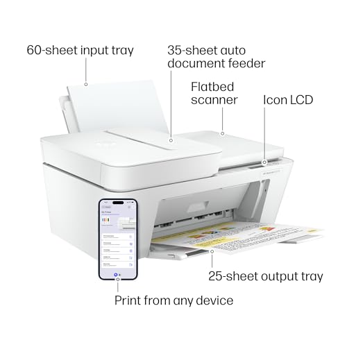 HP DeskJet 4227e Wireless All-in-One Color Inkjet Printer, Scanner, Copier, Best-for-Home, 3 Month Instant Ink Trial Inclu...