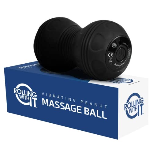 Rolling With It Vibrating Peanut Massage Ball - Deep Tissue Trigger Point Therapy, Myofascial Release - Handheld, Cordless...