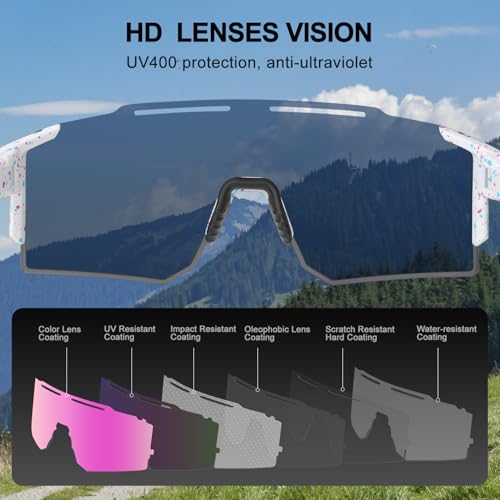 IX INOXTO Sports Sunglasses for Men Women Cycling Sunglasses Lightweight TR90 Frame UV400 Protection Goggles for Baseball Run
