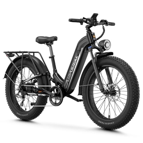Aipas M1 Pro Electric Bike, 1800W Peak Motor Electric Bike for Adults, 48V 17.5Ah, 26'' x 4.0'' Fat Tire Electric Mountain...