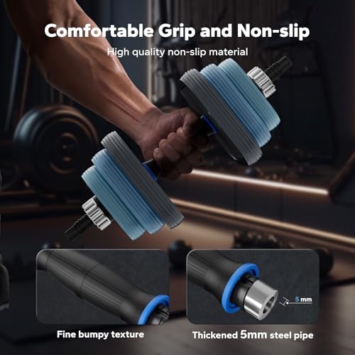 MERACH Adjustable Dumbbells, 22/35/44/66/88lbs Free Weight Set with Connector, 3 in1 Hand Weights Dumbbells Set Used as Du...
