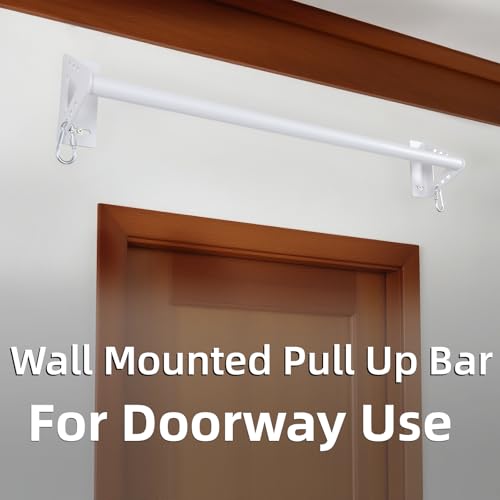 Purife Wall Mounted Doorway Pull Up Bar, Heavy Duty Strength Training Pull-Up Bars for Doorframe, Support Beam or Joist Mo...