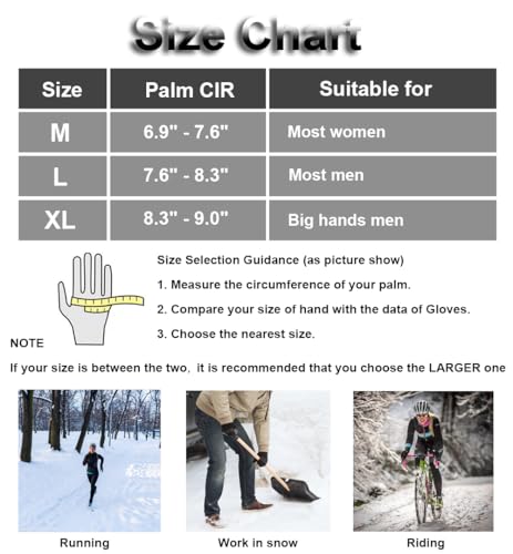 SUJAYU Winter Gloves Men Women, Cold Weather Touch Screen Gloves for Running Cycling Driving Men Women, Warm Gloves Waterp...