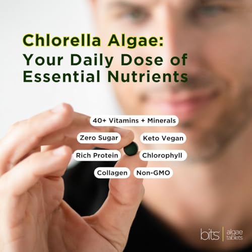 RECOVERYbits - Organic Chlorella Tablets - Plant-Based Algae Superfood - Chlorophyll - Cracked Cell Wall - Energy - Immune...