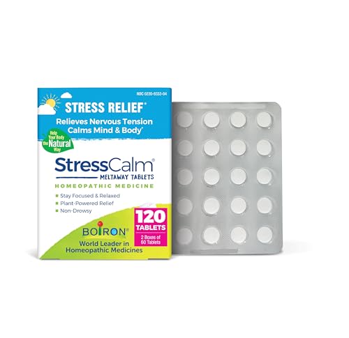 Boiron StressCalm Tablets for Relief of Stress, Anxiousness, Nervousness, Irritability, and Fatigue - 120 Count (2 Pack of...