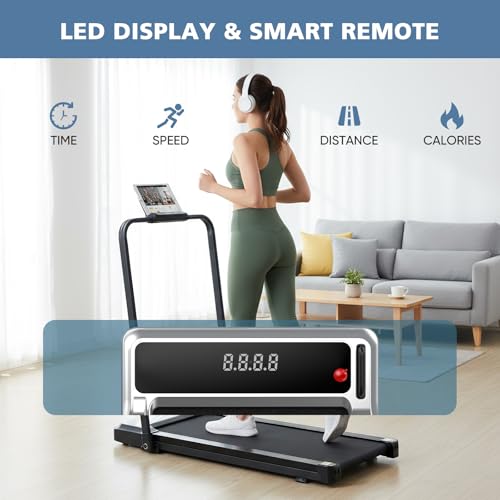 OLIXIS Walking Pad Treadmill for Home, Under Desk Treadmill for Small Space, Portable Design for Home Office Workouts, LED...