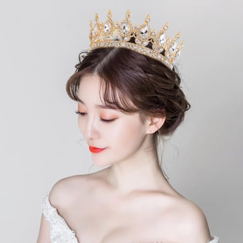 YOUlDIANZI Queen Crown Rhinestone Wedding Crowns and Tiaras for Women Costume Party Hair Accessories Princess Birthday Cro...