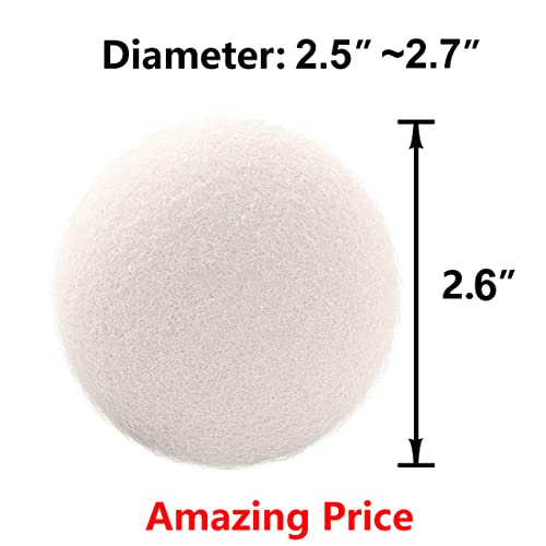 Otylzto Wool Dryer Balls 6-Pack, Drying Balls for Laundry,Reusable As Natural Fabric Softener, Reduce Clothing Wrinkles, D...