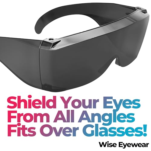 Wise Eyewear Cover-Ups Black Fit Over Sunglasses - Wrap Around Sunglasses - People Who Wear Prescription Glasses in the Sun