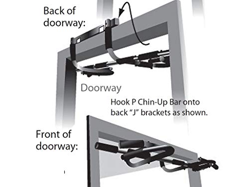 AbleFitness Doorway Chin up Bar Pull up Bar Sit up Multi-Function Home Gym Door (Heavy Duty w/12 Grip Positions)
