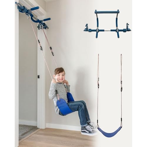Gym1 Doorway Swing & Pull-Up Bar Gym - Pull-Up Bar Strength Training & Kids Exercise Equipment - Sensory Swing & Rope Ladd...